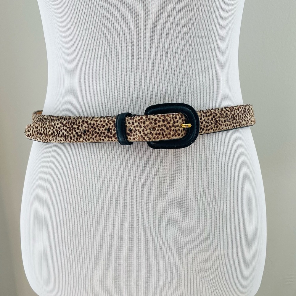 Talbots leather leopard belt